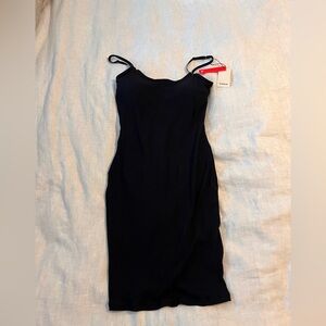 Sleek Black Spaghetti-Strap Mini Dress